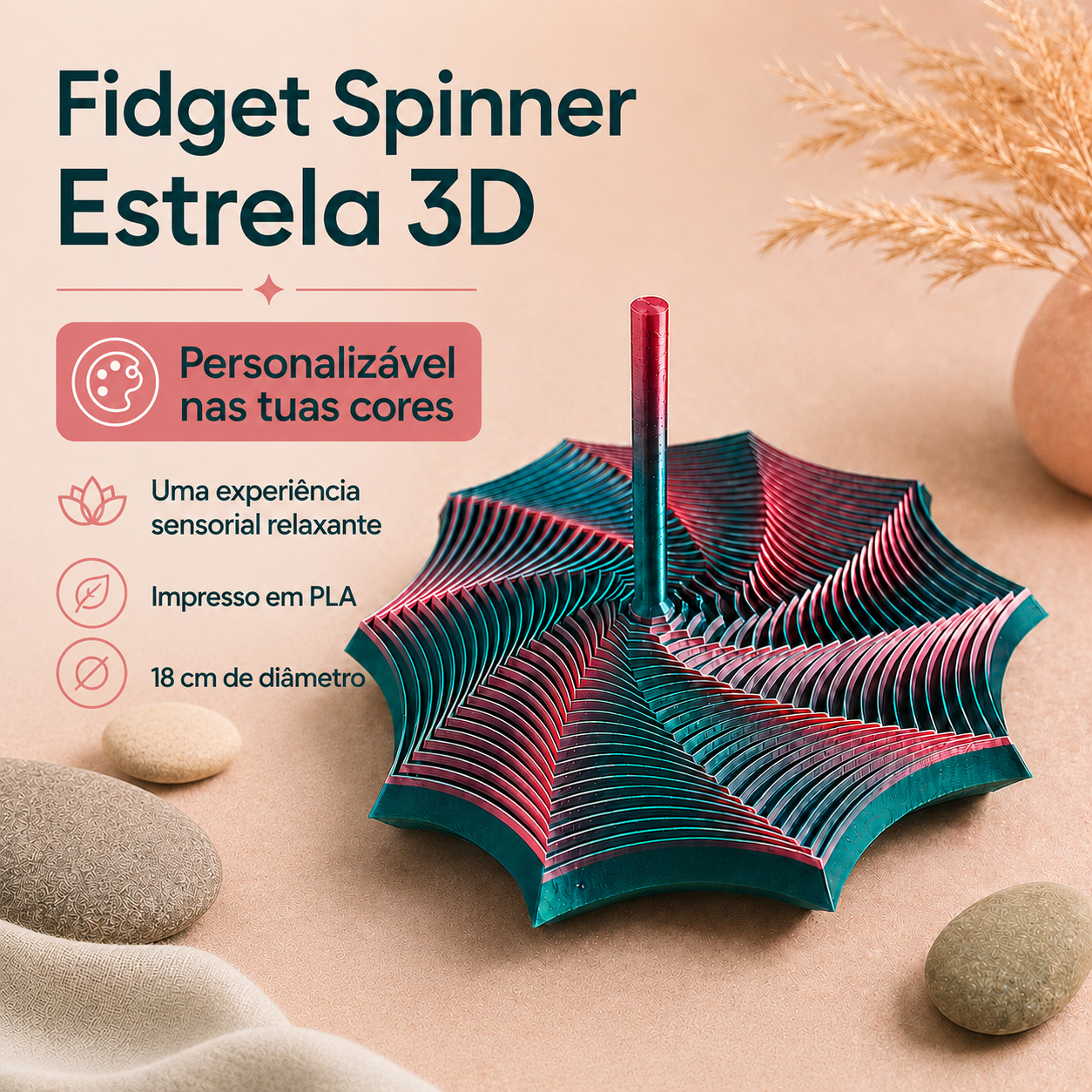 Fidget Spinner Estrela 3D