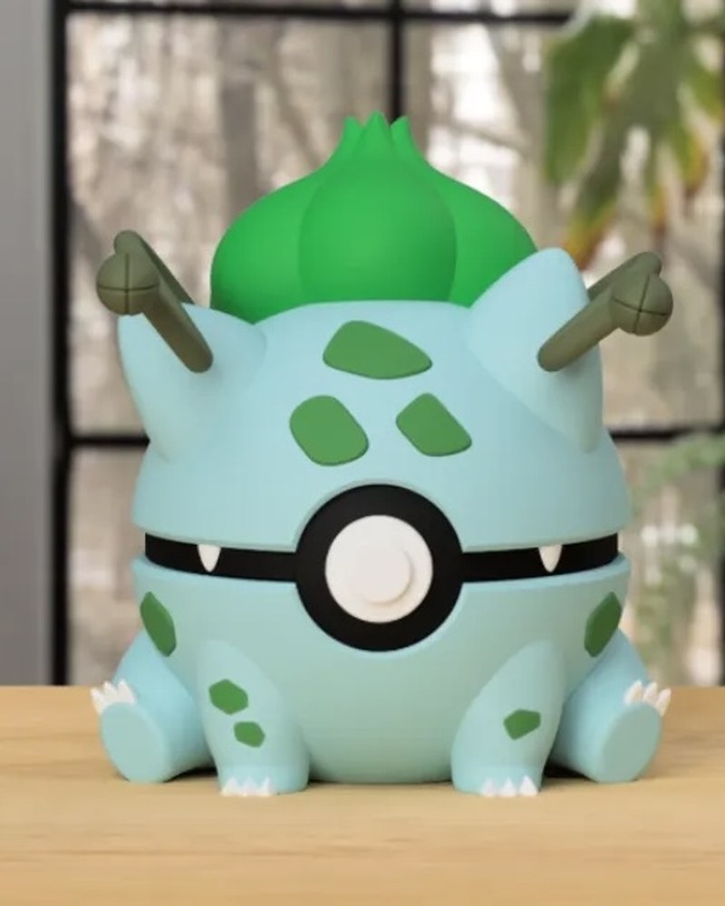 PokéBall Bulbasaur, peça de coleção e decoração com clicker