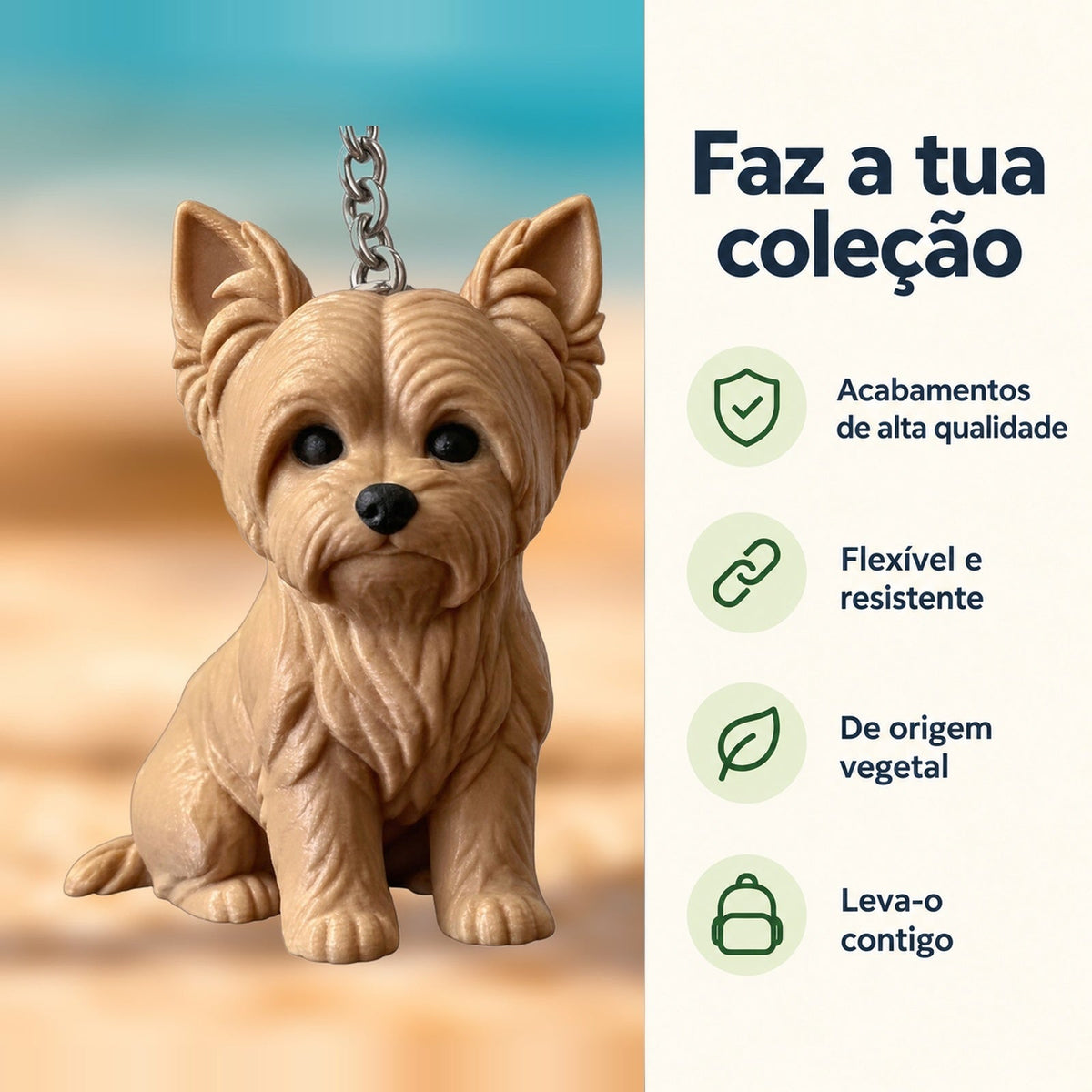 Porta-chaves Yorkshire — Faz a tua coleção, com informações e ícones verdes