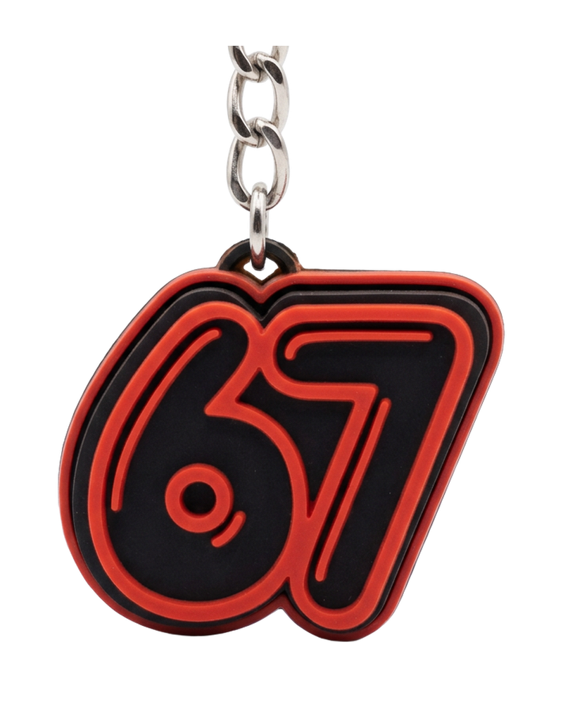 Porta-chaves Clicker SixSeven Vermelho em fundo branco
