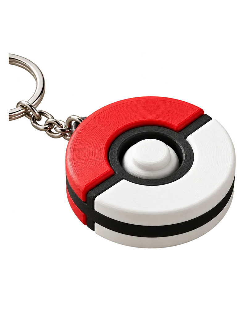 Porta-chaves Giratório Pokébola Vermelho em fundo branco