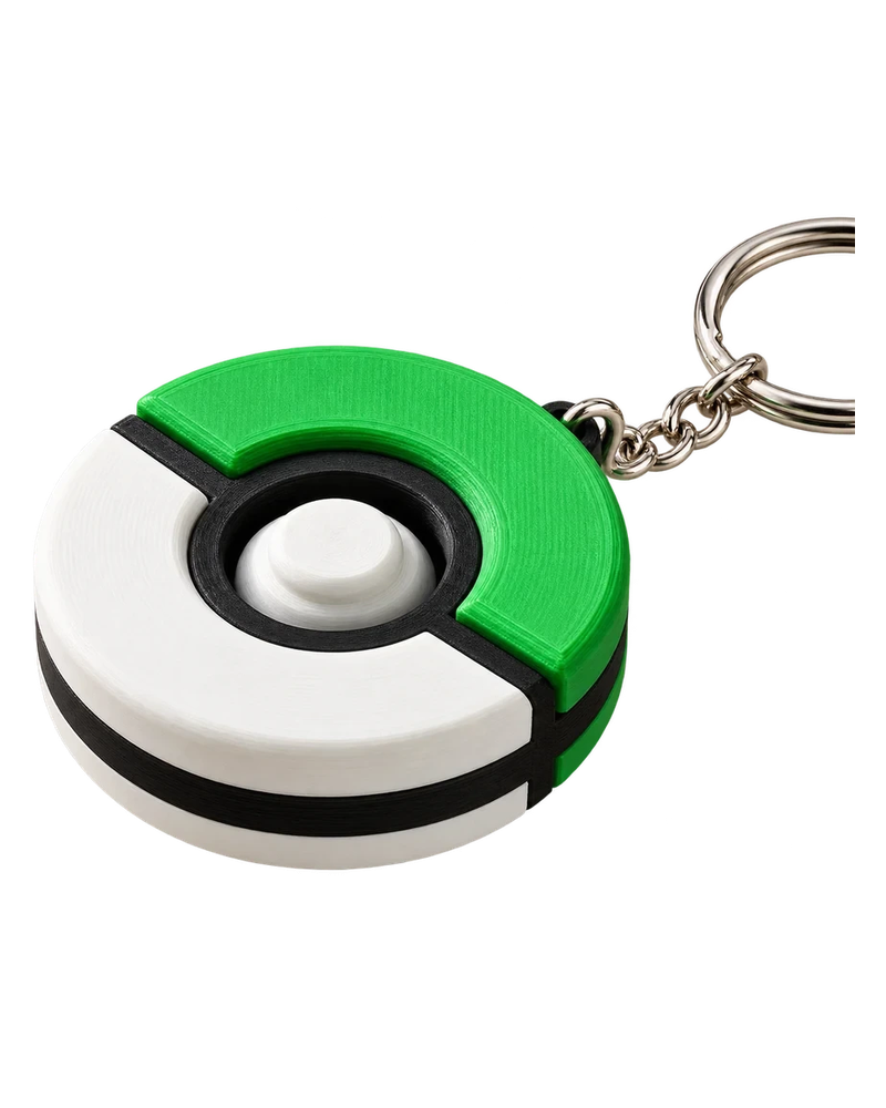 Porta-chaves Giratório Pokébola Verde em fundo branco