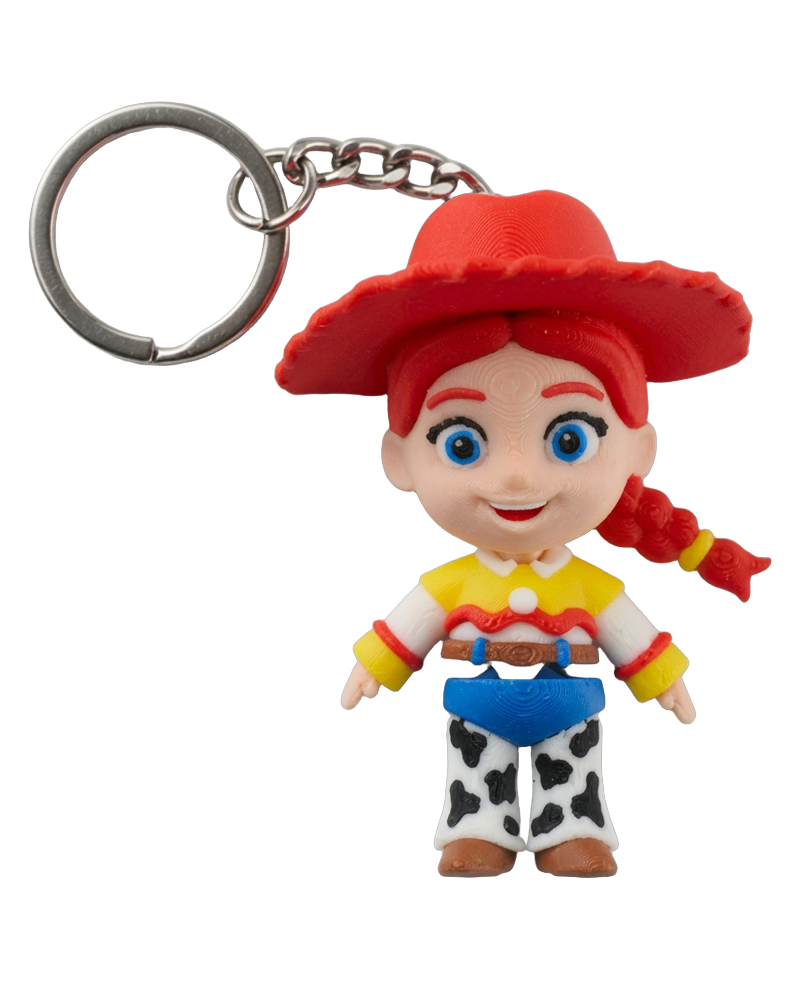 Porta-chaves Jessie com argola e corrente metálicas, sem fundo