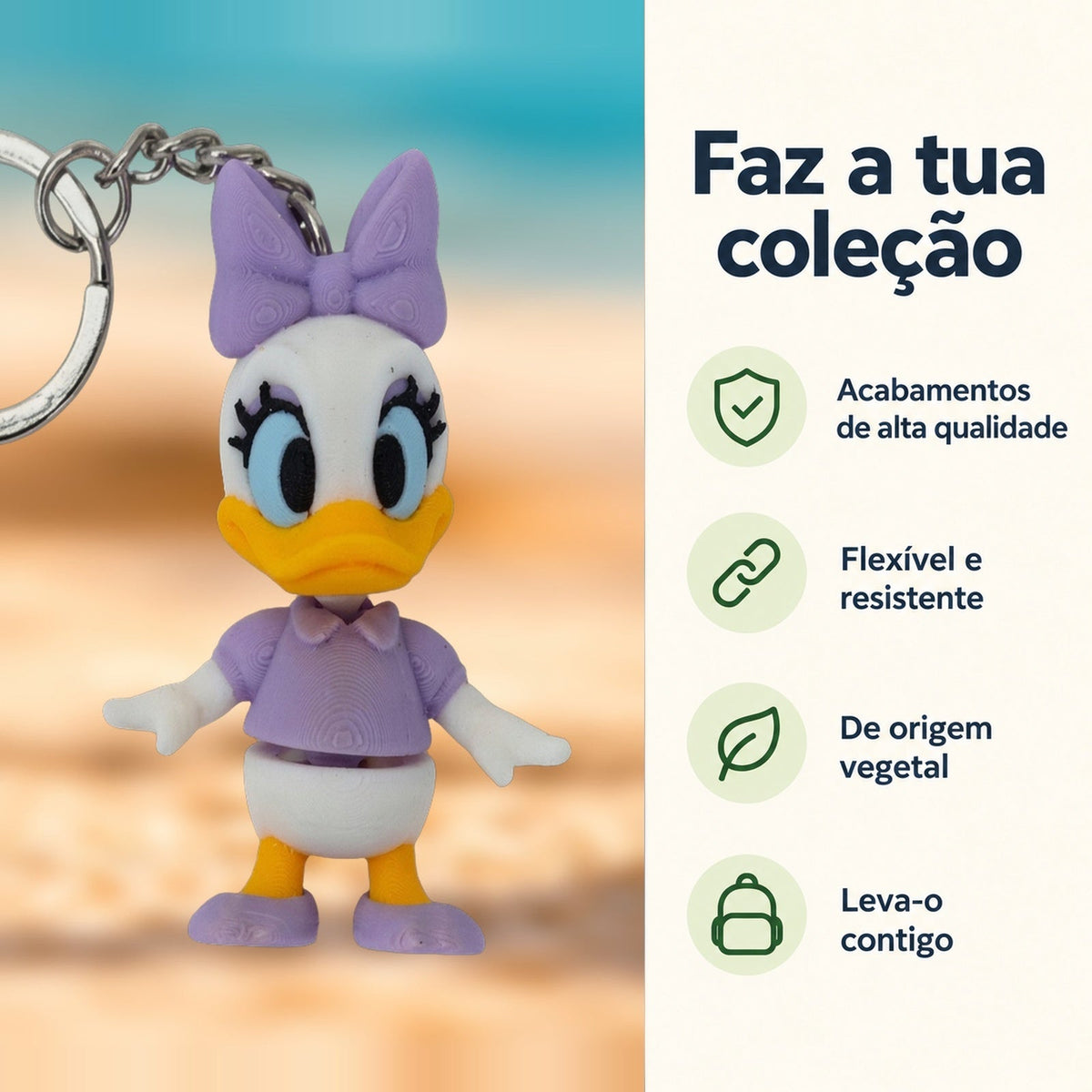 Porta-chaves Margarida — Faz a tua coleção, com informações e ícones verdes