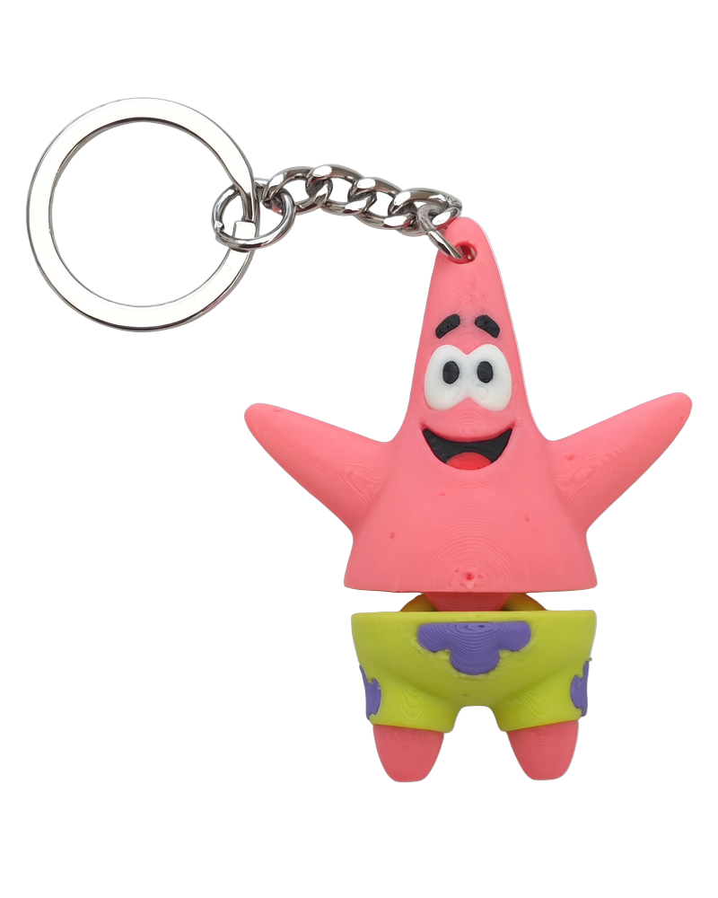 Porta-chaves Patrick com argola e corrente metálicas, sem fundo