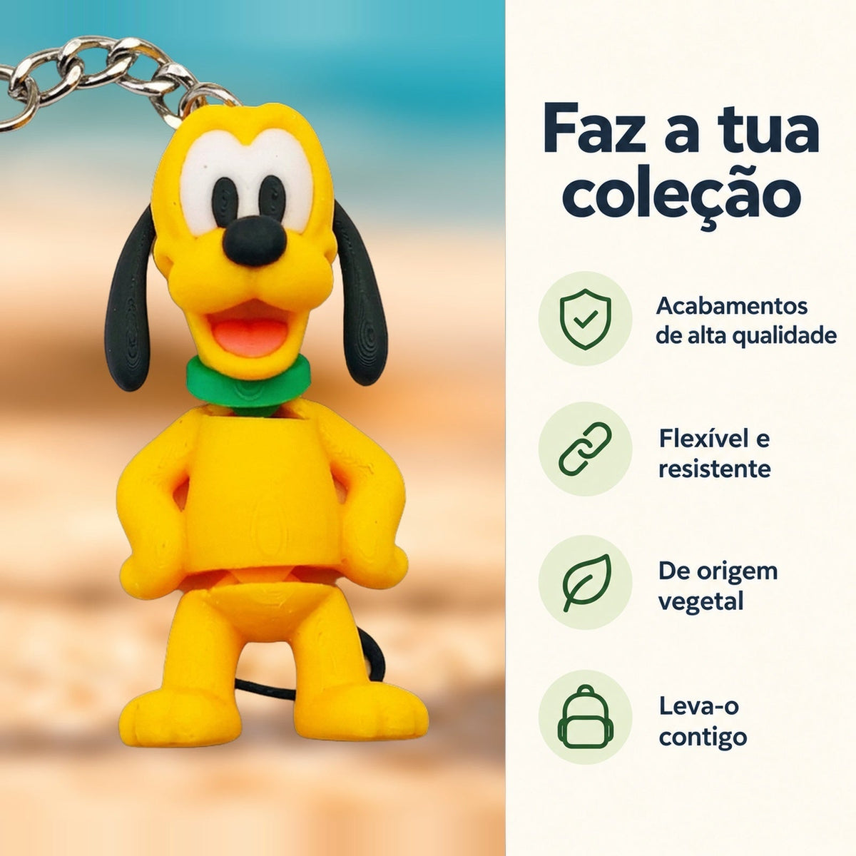 Porta-chaves Pluto — Faz a tua coleção, com informações e ícones verdes