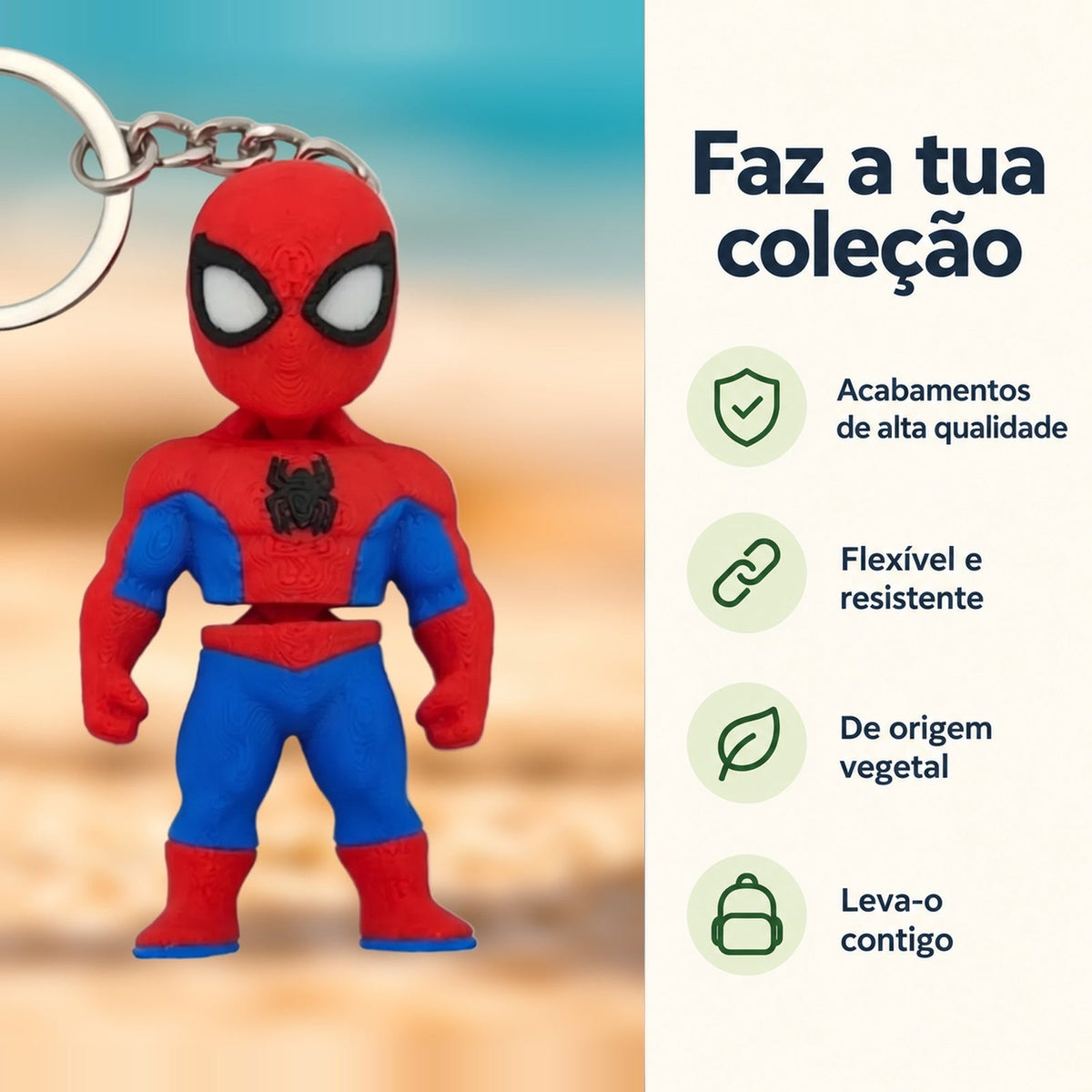 Porta-chaves Homem-Aranha — Faz a tua coleção, com informações e ícones verdes