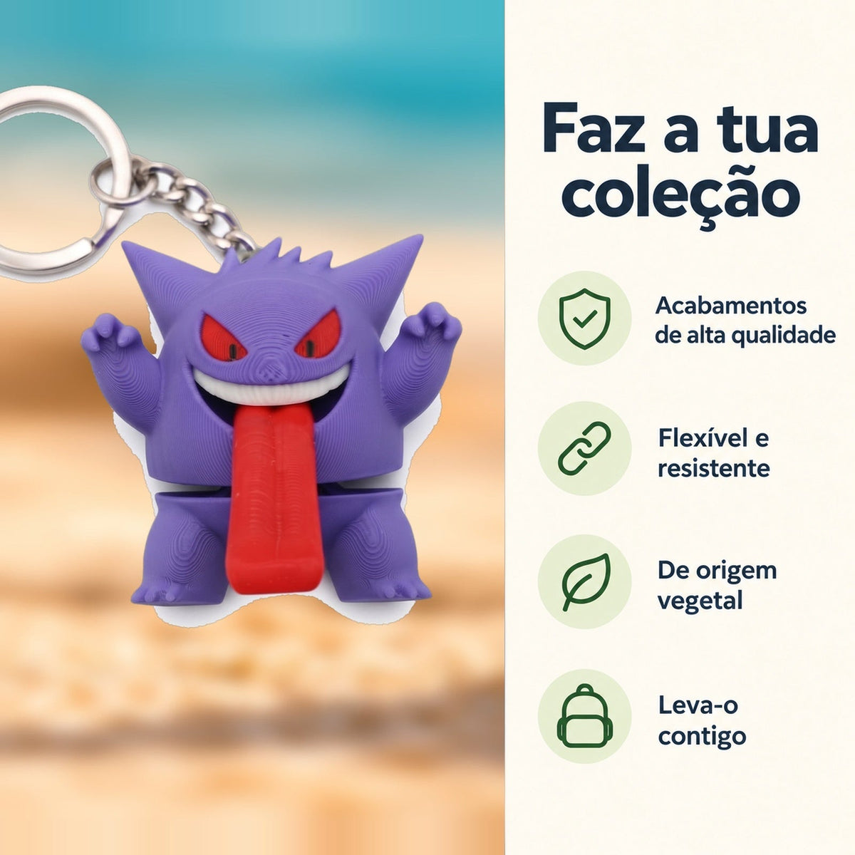 Porta-chaves Gengar — Faz a tua coleção, com informações e ícones verdes