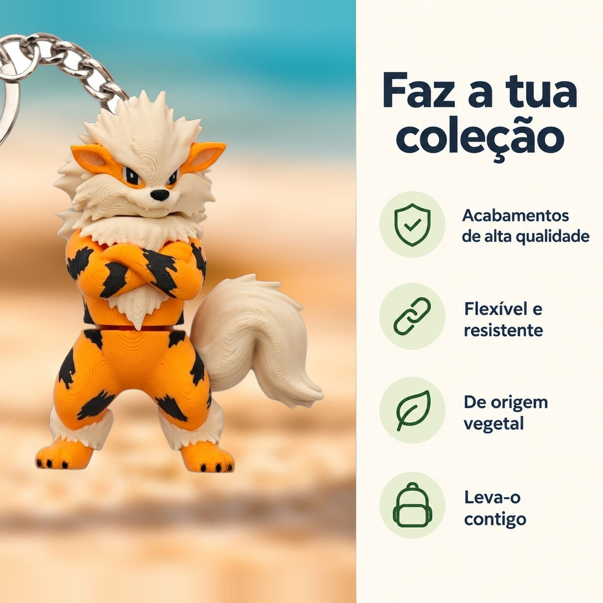 Porta-chaves Arcanine — Faz a tua coleção, com informações e ícones verdes
