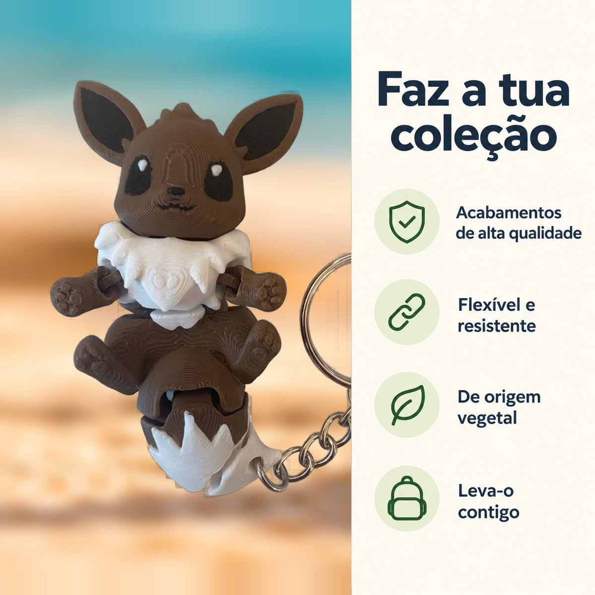 Porta-chaves Eevee — Faz a tua coleção, com informações e ícones verdes
