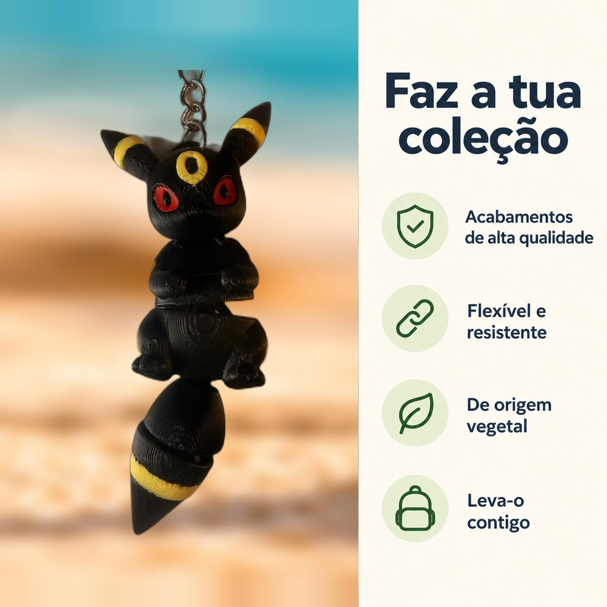Porta-chaves Umbreon — Faz a tua coleção, com informações e ícones verdes