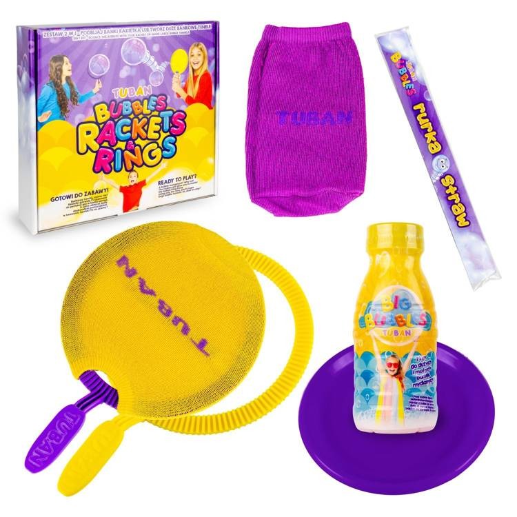 SET Raquetes Bolas de Sabão TUBAN