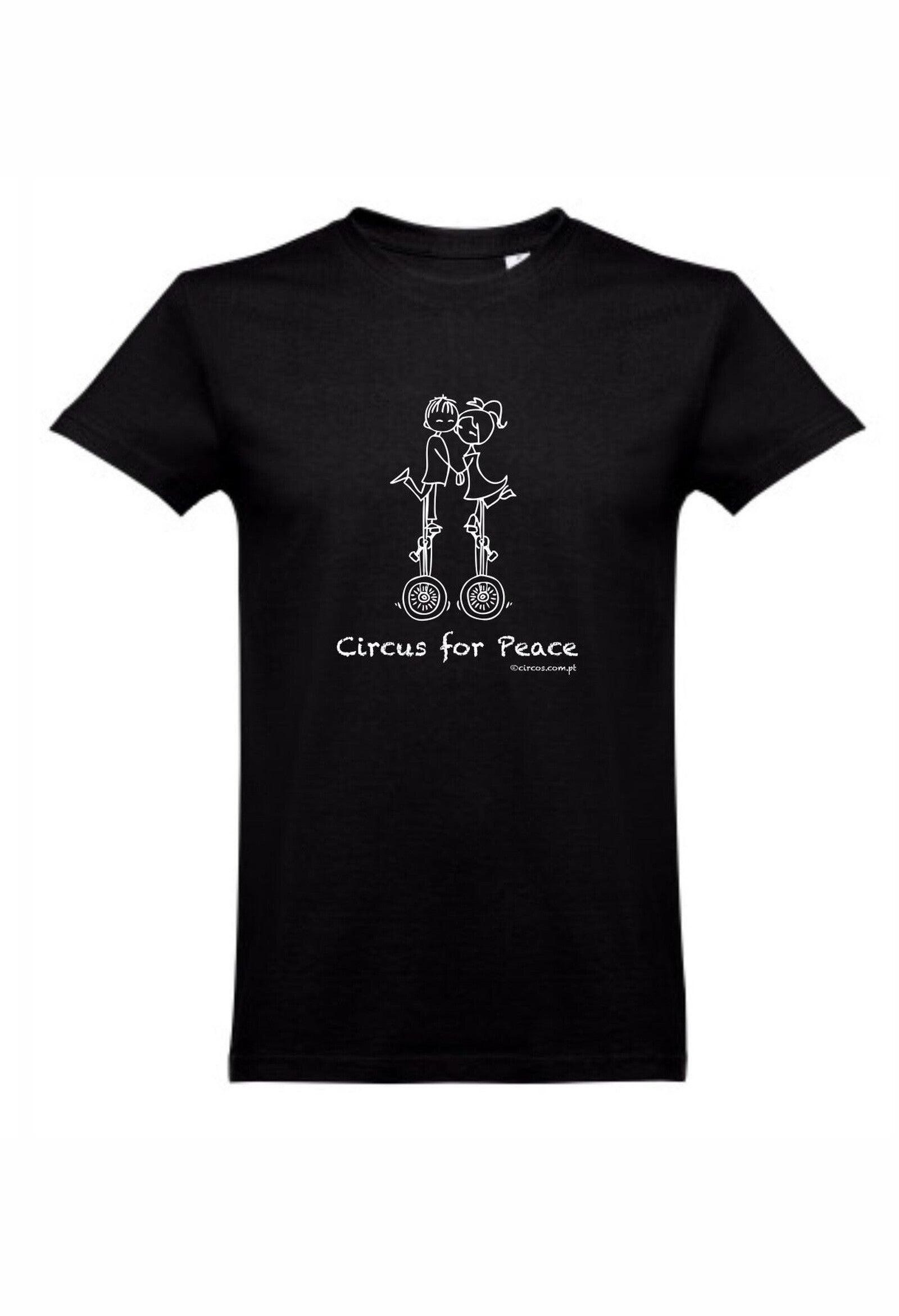 T-Shirt Adulto "Circus for Peace" Preto / Branco