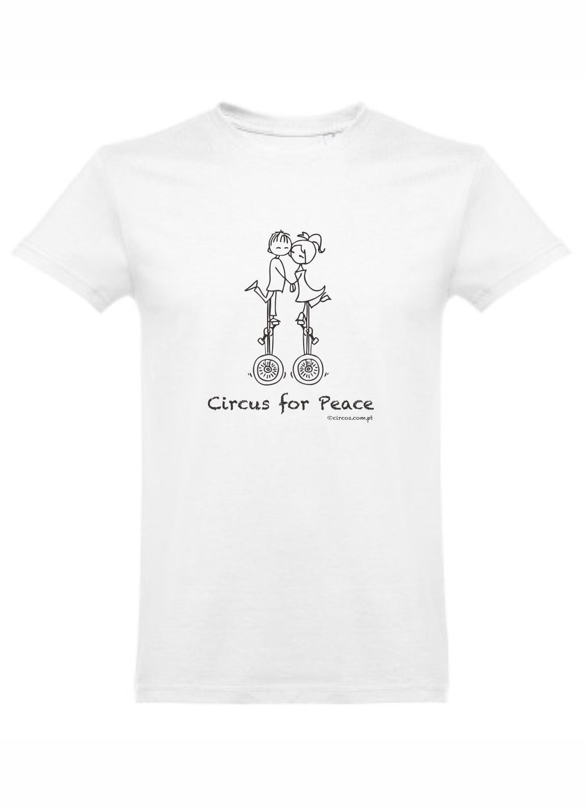 T-Shirt Adulto "Circus for Peace" Preto / Branco