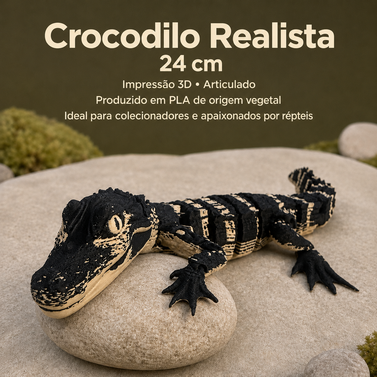 Crocodilo Realista de 24cm