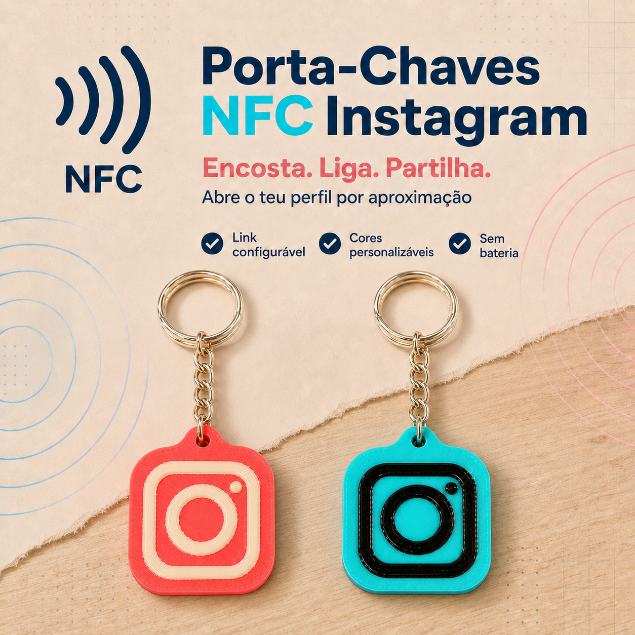 Chaveiro Instagram NFC