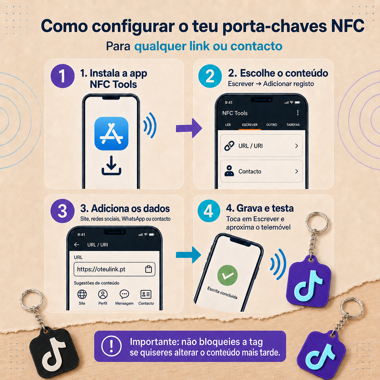 Chaveiro TikTok NFC