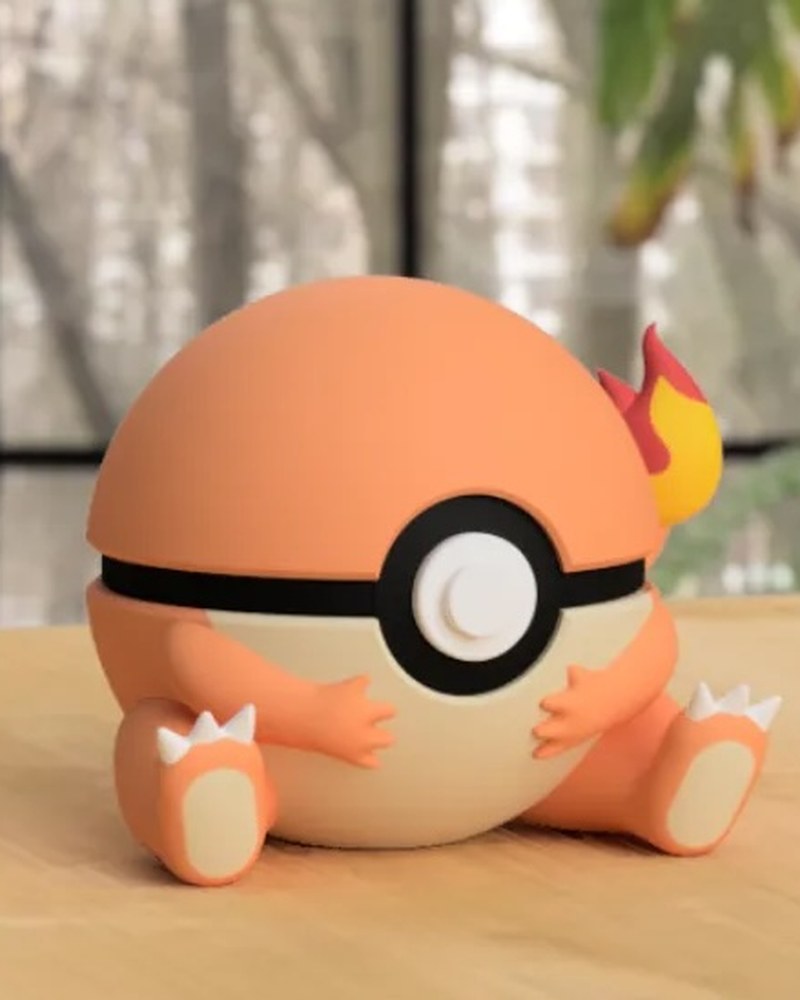 PokéBall Charmander, peça de coleção e decoração com clicker