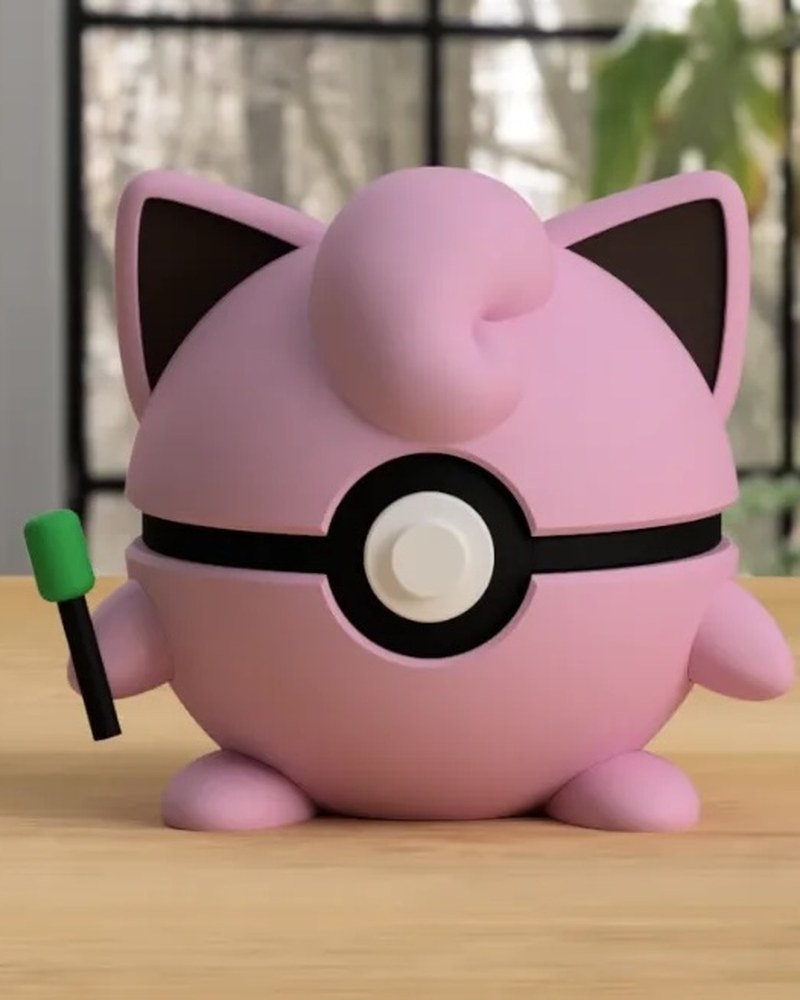PokéBall Jigglypuff, peça de coleção e decoração com clicker