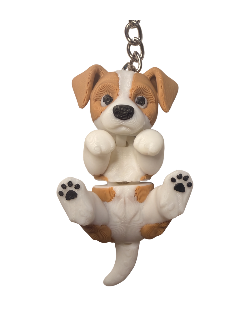 Porta-chaves Jack Russell em fundo branco