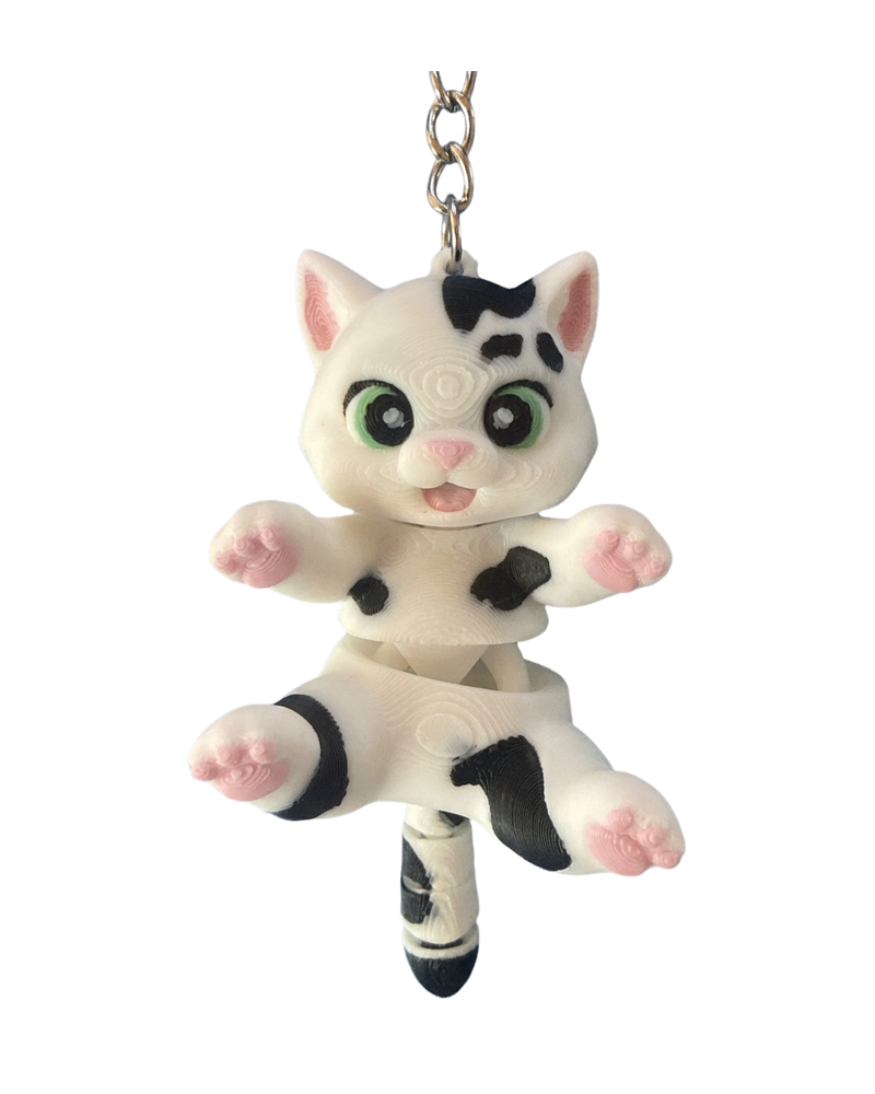 Porta-chaves Gatinho Malhado em fundo branco