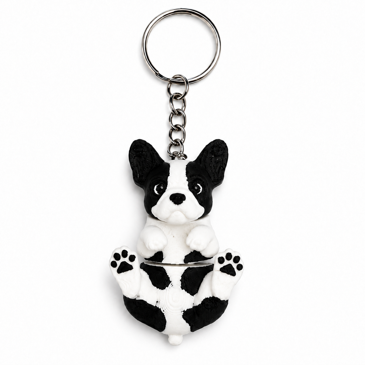 Porta-chaves Bulldog Francês com fundo branco