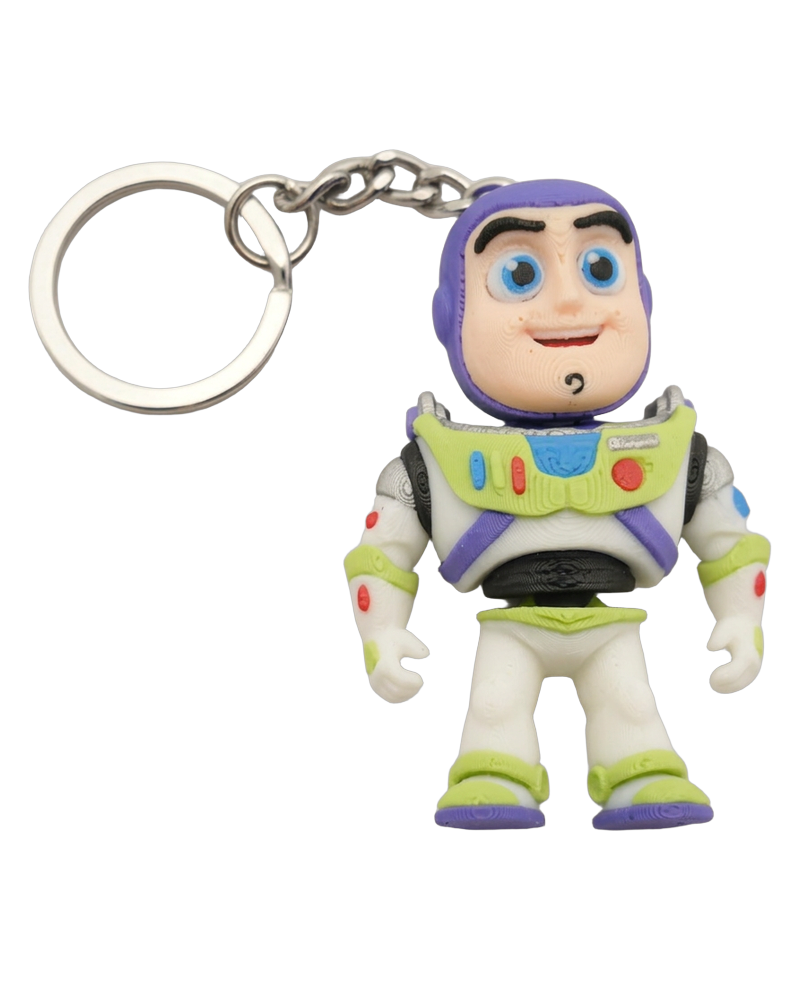 Porta-chaves Buzz Lightyear com argola e corrente metálicas, sem fundo