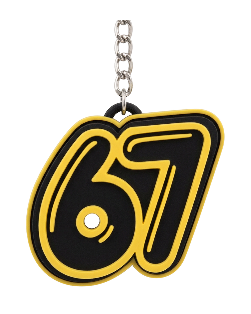 Porta-chaves Clicker SixSeven Amarelo em fundo branco