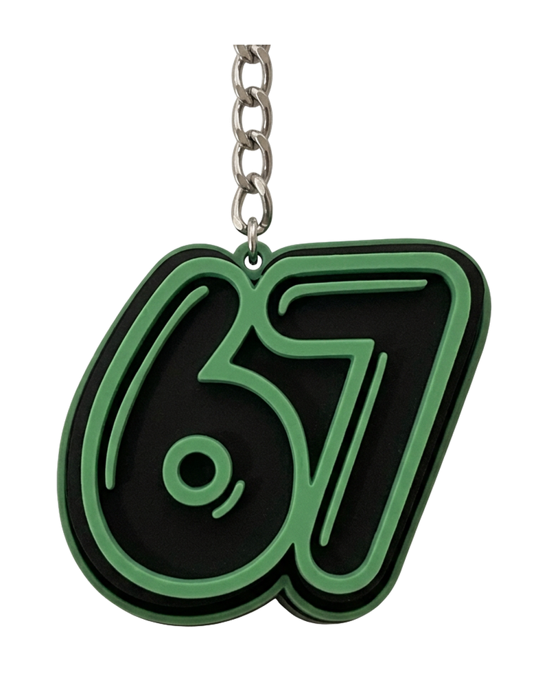 Porta-chaves Clicker SixSeven Verde em fundo branco