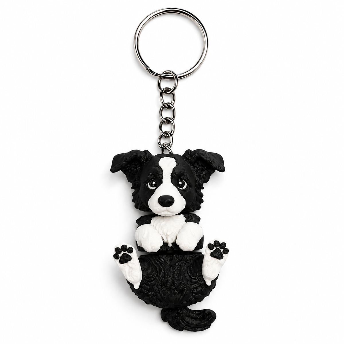 Porta-chaves Border Collie com fundo branco